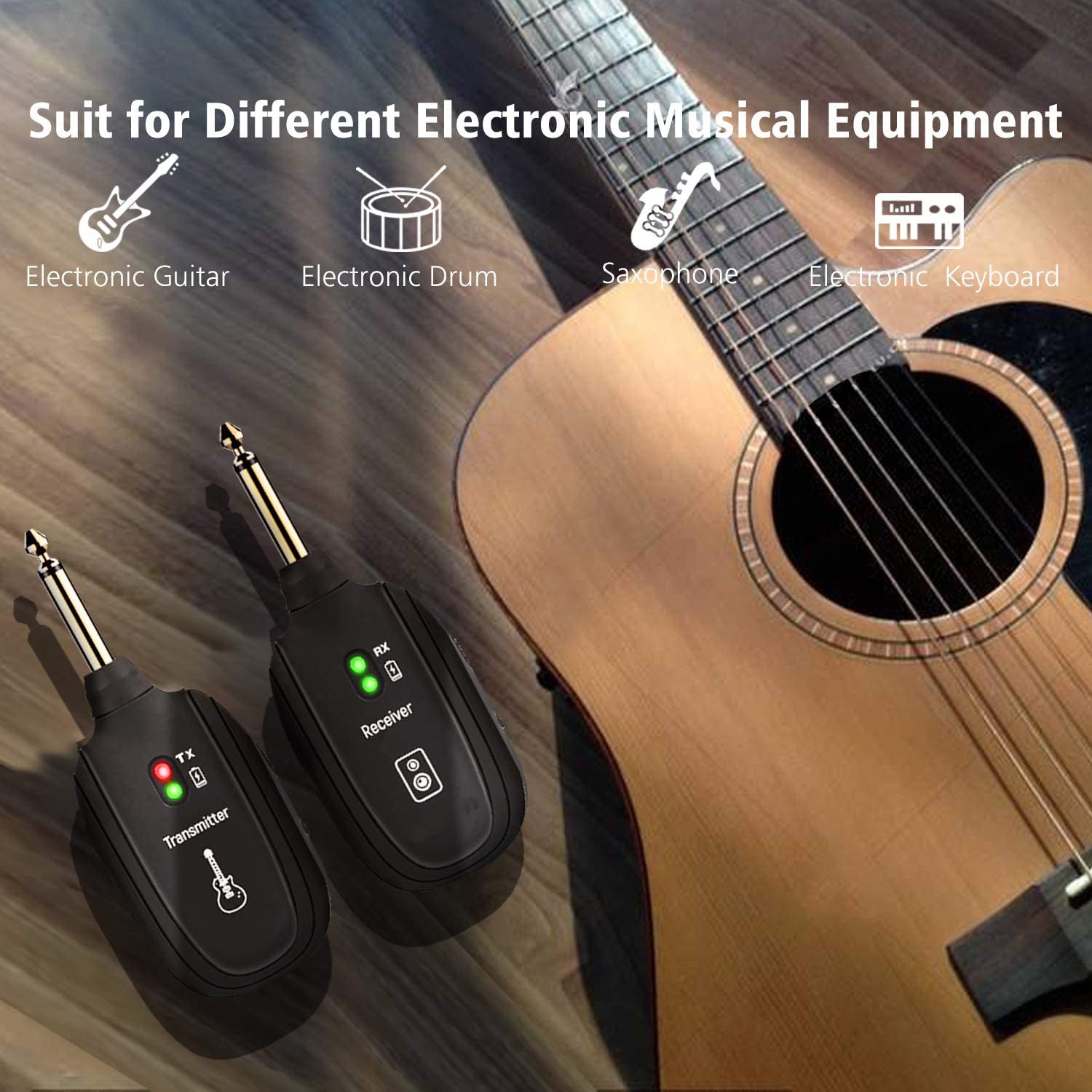 Silenceban  Wireless Guitar Transmitter Receiver Set 730mhz 50M Range for Electric Guitar