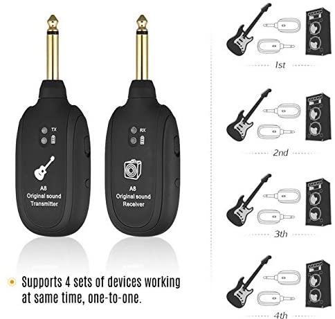 Silenceban  Wireless Guitar Transmitter Receiver Set 730mhz 50M Range for Electric Guitar