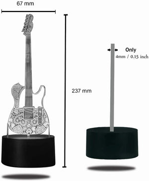 Guitar Night Lights 3D Illusion Bedside Table Lamp 16 Colours Changing Sleeping Lighting