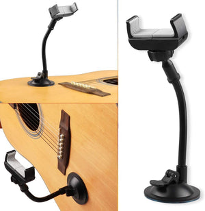 Smart Phone Smartphone Holder Mount Clip Suction Cup for Acoustic Electric Classical Guitar Suction Cup Phone Holder)