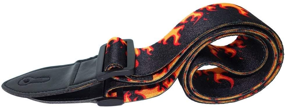 Guitar Strap Color Printing Soft Strap Comfort Fire - SilenceBan Music store