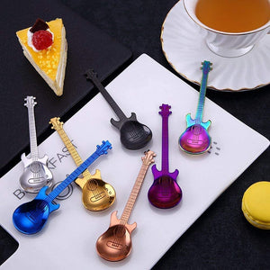 Gift for Guitar lover Guitar Coffee Teaspoons, 7pcs Colorful Stainless Steel Musical Coffee Spoons - SilenceBan Music store