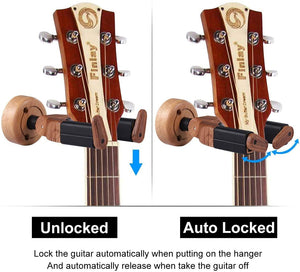 Guitar Wall Mount, Auto Lock Guitar Wall Hanger - SilenceBan Music store