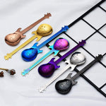 Gift for Guitar lover Guitar Coffee Teaspoons, 7pcs Colorful Stainless Steel Musical Coffee Spoons - SilenceBan Music store