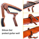 Guitar Capo for Acoustic Guitar,Ukelele, Electric Guitar,Bass with Wood Color Guitar Picks (Mirabow color) - SilenceBan Music store