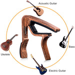 Guitar Capo for Acoustic Guitar,Ukelele, Electric Guitar,Bass with Wood Color Guitar Picks (Mirabow color) - SilenceBan Music store