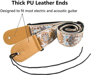 Guitar Strap Vintage Woven Style Adjustable Acoustic Electric Guitar Bass Strap - SilenceBan Music store