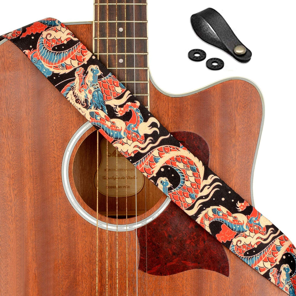 Guitar Strap, Unique"Azure Dragon" Shoulder Strap - SilenceBan Music store