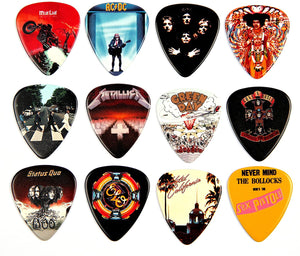 12 x Famous Album Covers Guitar Picks Plectrums - SilenceBan Music store