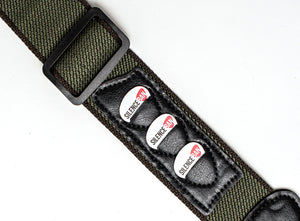 SILENCEBAN Adjustable Green Khaki Guitar Strap 3-in-1 Bundle capo and 3 picks - SilenceBan Music store