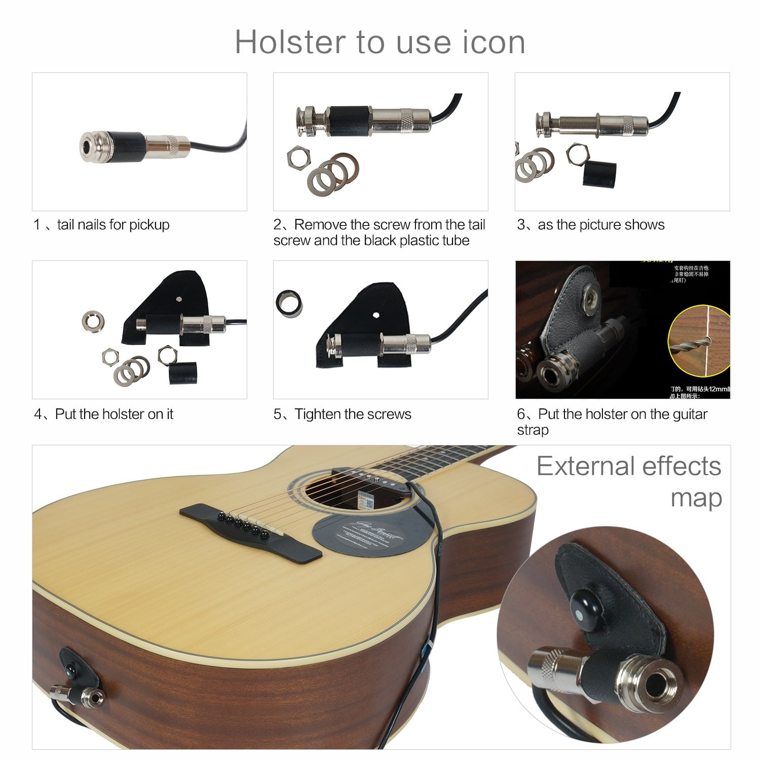 High-Quality Acoustic guitar Preamp System A810 with Piezo 39-42 inch - SilenceBan Music store