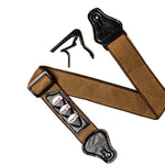 Silenceban™ Adjustable Brown Guitar Shoulder Cotton Strap with capo and pics - SilenceBan Music store