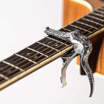 Silenceban ™ Acoustic electric guitar quick change Silver crocodile trigger capo - SilenceBan Music store