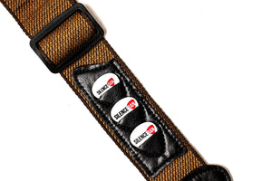 Silenceban™ Adjustable Brown Guitar Shoulder Cotton Strap with capo and pics - SilenceBan Music store