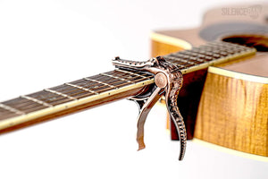 Silenceban™ Acoustic electric guitar quick change Bronze crocodile trigger capo - SilenceBan Music store